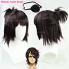 Perucas Cosplay Temporada Final 4 Anime Attack on Titan Hange Zoe Cosplay Peruca Cabelo Castanho Escuro Com Remendo De Olho Cabelo De Fibra Resistente Ao Calor Uma Peruca Cap 230906