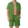 Trainingspakken voor heren Goudfolie Shamrock Herensets Lucky Clovers Esthetisch Casual overhemd Set Korte mouwen Grafisch Shorts Zomerstrandpak Plus