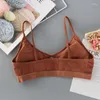 Roupa de Yoga DeruiLaDy Cinta Fina Bralette Sexy Lingerie Sem Costura Oco Out Sutiãs Macios Para Mulheres Sem Fio Push Up Bra Confortável Roupa Interior