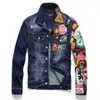 2022 Brand Mens Denim Jackets Mens Fashion Casual Slim Ripped Badge Jean Coats Street Hip Hop Punk Blue D2 Denim Coats212K