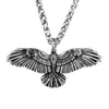 Mens Flying Owl Necklace Punk Rock Stainless Steel Animal Eagle Tag Pendant Wings Necklace