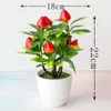 Decorative Flowers Simulated Green Plants Bonsai Fruit And Potted Strawberry Orange Simulation Tree