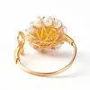 Natuursteen Cluster Kralen Ringen Voor Vrouwen Vogelnest Amethist 18K Gouden Handgemaakte Bruiloft Vinger Ring