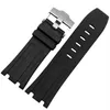 jawoder watchband man 28mm 블랙 레드 오렌지 블루 회색 녹색 노란색 실리콘 고무 다이버 시계 밴드 스트랩 핀 버클을위한 오크 218p