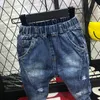 Jeans boy trousers children's jeans retro blue solid color kids denim spring casual pants suitable for 27years 230905