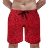 Short de sport pour hommes, Notes de musique rouge, décontracté, maillot de plage, imprimé Vintage, confortable, sport, Surf, pantalon court surdimensionné de qualité