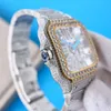 Orologio da uomo con movimento al quarzo 51C1 Diamond Hollow Out 39,8 mm con bracciale in acciaio tempestato di diamanti Orologio da polso luminoso Montre de Luxe73OH