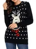 Pulls pour femmes Femmes Noël Mignon Elk Floral Imprimer Manches Longues Col Rond Pull Tops Tricotés Casual Automne Vêtements