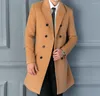 남성 재킷 가을과 겨울 모직 코트 이중 가슴 슬림 옷깃 한국어 롱 트렌치 남자