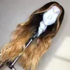 Ombre mel loiro destaque perucas de cabelo humano para mulheres negras ondulado cabelo virgem brasileiro pré arrancado3162