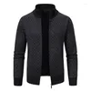 Chandails pour hommes automne et hiver style coréen hommes hommes patchwork cardigan col montant pull manteau fermeture éclair veste tricotée