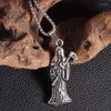 Pendentif Colliers Collier de crâne de mort divine en acier inoxydable pour hommes pour bijoux accessoires