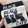 Homens camisetas Europeu e americano gatinho impressão casal camisa de manga curta para homens mulheres chique solto design casual vintage top