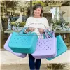 Storage Bags Waterproof Bogg Beach Bag Solid Punched Organizer Basket Summer Water Park Handbags Large Womens Stock Gifts Drop Deliver Dhieb