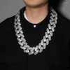 سلاسل 26 مم كبيرة من الهيب هوب 5A CZ Stone Paded Bling Iced Out Round Round Cuban Link Stain Necklace for Men Rapper Jewelry Drop