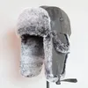 Berretti invernali Bomber Cappelli Uomo Donna Uomo Caldo antivento Colbacco con paraorecchie per le donne Pu Pelle Pelliccia Russo Trapper Cappello con paraorecchie