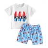 Clothing Sets Cute Baby 4th Of July Romper With Stars And Stripes Print - Adorable Summer Elastic Waist Snap Closure