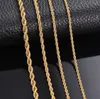 Chains 1 Piece 2 2.5 3 4 5 6mm Wide Gold Rope Chain Necklace/Bracelet 316 Stainless Steel For Men Women Dropship