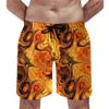 Mäns shorts Fire Storm Board Quality Beach Abstract Print Elastic Midje Pants Overize