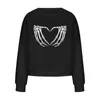 Suéteres de mujer Conjunto de entrenamiento ligero de dos piezas Halloween Impresión personalizada Suéter de moda Tamaño suelto Mujer Crop Half Zip Pullover