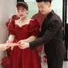 Roupas étnicas Yourqipao Plus Size Vestido de Noiva Chinês Vermelho China Mandarim Vestidos Tradicionais Mulheres Cheongsams Brinde de Noiva Vestidos de Noite