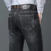 Herren Jeans Marke Männer High-End Business Casual Hohe Qualität Reißverschluss Slim-Fit Frühling Herbst