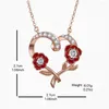 Pendant Necklaces Fashion And Creative Heart Shaped Necklace With Rhinestones On The Flower Edge As An Anniversary Party Gift