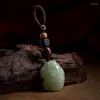 Charms QN China-Chic Hetian Jade Dragon Tortoise Keychain Men's Car Pendant Women's Fashion Accessories