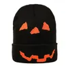 Cappello a cuffia invernale con teschio Cappello all'ingrosso con zucca di Halloween ricamato personalizzato in lana lavorata a maglia per feste HCS345