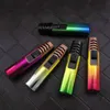 Färgglada kreativa tändare Metal Direkt stor eldkraft Uppblåsbar vindtät tändare gåva för män och kvinnor BQZ2