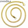 Kedjor Fashion Men Male Gold Chain 55cm Halsband Rostfritt stål Curb Mesh 3,5 mm breda smycken