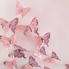 Adesivi murali 12 pezzi Set adesivi murali 3D Farfalla cava per camerette per bambini Decorazioni murali per la casa Mariposas fai da te Adesivi per frigorifero Decorazione della camera 230906