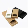 Förpackningslådor Partihandel Black Kraft Paper Gift Box White Packaging Cardboard Wedding Baby Shower Cookie Delicate Der Drop Delivery O OTFGI