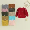 Pullover Autumn Winter Baby Kids Boys Girls Long Sleeve Solid Color Knit Sweater Baby Kids Boys Girls Pullover Sweaters Jumper Clothes 230906