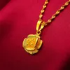 Collana, orecchini, set da donna, regalo con ciondolo, gioielli a forma di fiore, accessori classici di moda in oro giallo 18 carati