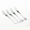 Dinnerware Sets 20 Pcs Stainless Steel Fruit Fork Plastic Picks Reusable Silver Forks Snack Party