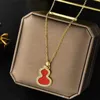 Designer Necklace Classic Steel Diamonds Bottle Gourd Necklaces 18k Gold Plated Women Luck High Quality