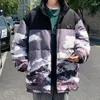 Erkek Ceket Moda Sonbahar Kış Kalın Graffiti Pamuk Pamuk Yonca Ceket Giyim Sıcak Palto Gençlik Kar Dağı Parkas Hip Hop Üst Giysileri