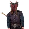 Party Masks Black and Red Dragon Mask Halloween Cosplay Half Face Mask Masquerade Carnival Demon Adult Horror Carnival Party Props 230906