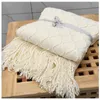 Blankets Inya Chunky Knit Blanket Beige Soft Tassel Plaid Weight Blanket For Bed Home Decorative Sofa Throws Industrial Style Tapestry 230906