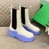 Tasarımcı -Womens Boots Deri Martin Boot Boot Fashion Slip Renkli Kauçuk Dış Tablo Elastik Dokum Lüks