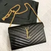 bolso de diseñador cartera de mujer bolso negro bolsas de caviar bolso de cadena de oro 23 cm solapa clásica bolso de hombro de diseñador bolsas cruzadas de lujo sobres woc satchel fashion