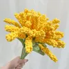 Flores decorativas 40cm mão-malha orelha de trigo malha flor falsa ramos de plantas artificiais decoração de casamento tecido crochê decoração de casa