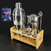 Verres à vin 10pcs / Set 750ml Cocktail Shaker avec support en bois Barman Bar Outils Shakers 230906