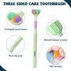 Brosse à dents à trois côtés pour cheveux doux, poils Ultra fins pour adultes, soins buccaux, brosse à dents de sécurité pour la santé Cle 230906