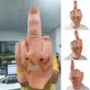 Party Masks Funny Middle Finger Spoof Latex Mask Halloween Party Masque Bar Cosplay Props Mascarillas Creepy Fingers Mask Novelty Finger 230905