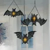 Autres fournitures de fête d'événement Halloween Bat suspendu lumière résine plastique chauve-souris lanterne pendentif extérieur intérieur horreur festival décoration de fête accessoires de fête maison 230905