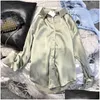 Women'S Blouses Shirts Spring Womens Clothing Silk Shirt Vintage Blouse Women Sheer Top Longsleeve Dress Plus Size Woman Overshirt Dhvsk