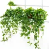 Dekorativa blommor 110 cm konstgjorda murgröna bladväxter Vine Hanging Plant Fake lövverk för hemkök trädgård kontor bröllop väggdekor grön