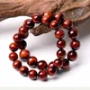 Strand 5a natural vermelho tigre olho pulseira de pulso feminino masculino grânulo artesanal corda elástica cura oração equilíbrio pulseiras jóias